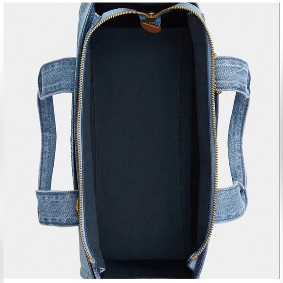 NWT Coach Blue Denim Embroidered Tote with Tag - Picture 2 of 5